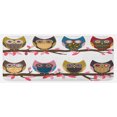 thumbnail image 1 of Owls Kitchen Mat, Group of Owls Facial Expressions Winking Smiling Vintage Scrapbooking Retro Art, Plush Decorative Kitchen Mat with Non Slip Backing, 47" X 19", Multicolor, by Ambesonne, 1 of 1