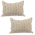 thumbnail image 1 of Owls Knitted Quilt Pillowcover Set of 2, Ornate Owl Birds with Different Retro Style Patterns Blooming Flowers, Standard Queen Pillow Sham Bedroom, 30" x 20", Multicolor, by Ambesonne, 1 of 1