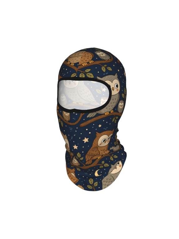 Owls On Branch Pattern Unisex Balaclava Ski Mask Full Face Cover for Cold Weather & UV Protection, Breathable Cooling Helmet Liner