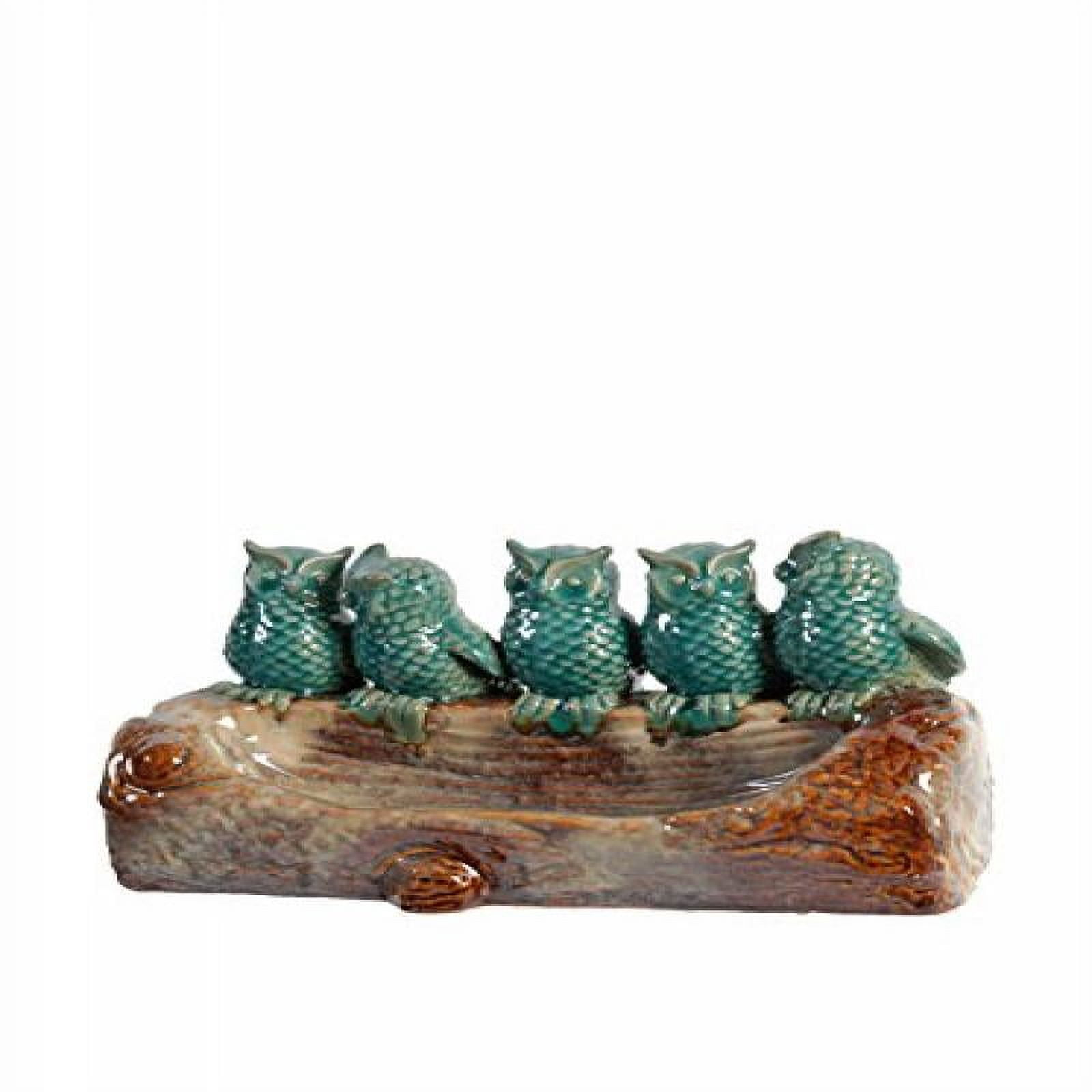 Owls On Log Ceramic Bird Feeder 14" - Walmart.com