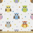 thumbnail image 1 of Ambesonne Owls Fabric by the Yard Upholstery, Angry Funny Cartoon, 2 Yards, Multicolor, 1 of 4