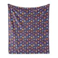 thumbnail image 1 of Owls Soft Flannel Fleece Throw Blanket, Leafy Branches and Little Stars Comic Birds Colorful Rich Romantic Ornaments, Cozy Plush for Indoor and Outdoor Use, 60" x 80", Multicolor, by Ambesonne, 1 of 5