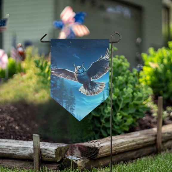 Owls Trees Forest Lamb Garden Flag 18" x 12.5" Double Sided Yard Lawn Outdoor Decor Small Yard Flags