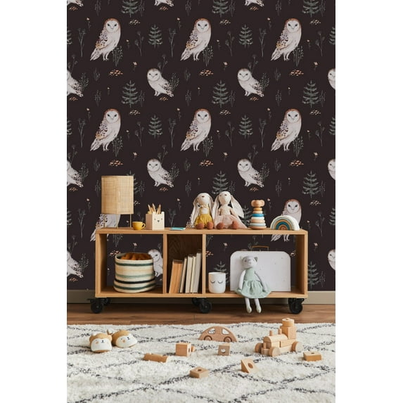 Owls Wallpaper Pre-Pasted - 25"W x 125"H