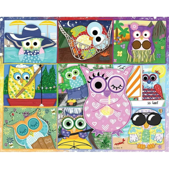 Owls on Vacation, a 1000-piece Puzzle by Heritage Puzzles