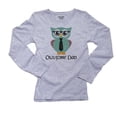 thumbnail image 1 of Owlsome Dad - Awesome Owl Dad with Glasses & Tie Women's Long Sleeve Grey T-Shirt, 1 of 2