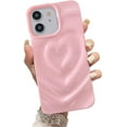 thumbnail image 1 of Owlwon 3D Heart Phone case for Women Girls, Soft TPU Material Thin Protective Csae for iPhone 11-Pink, 1 of 8