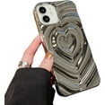 thumbnail image 1 of Owlwon 3D Heart Phone case for Women Girls, Soft TPU Material Thin Protective Csae for iPhone 11-Silver, 1 of 8