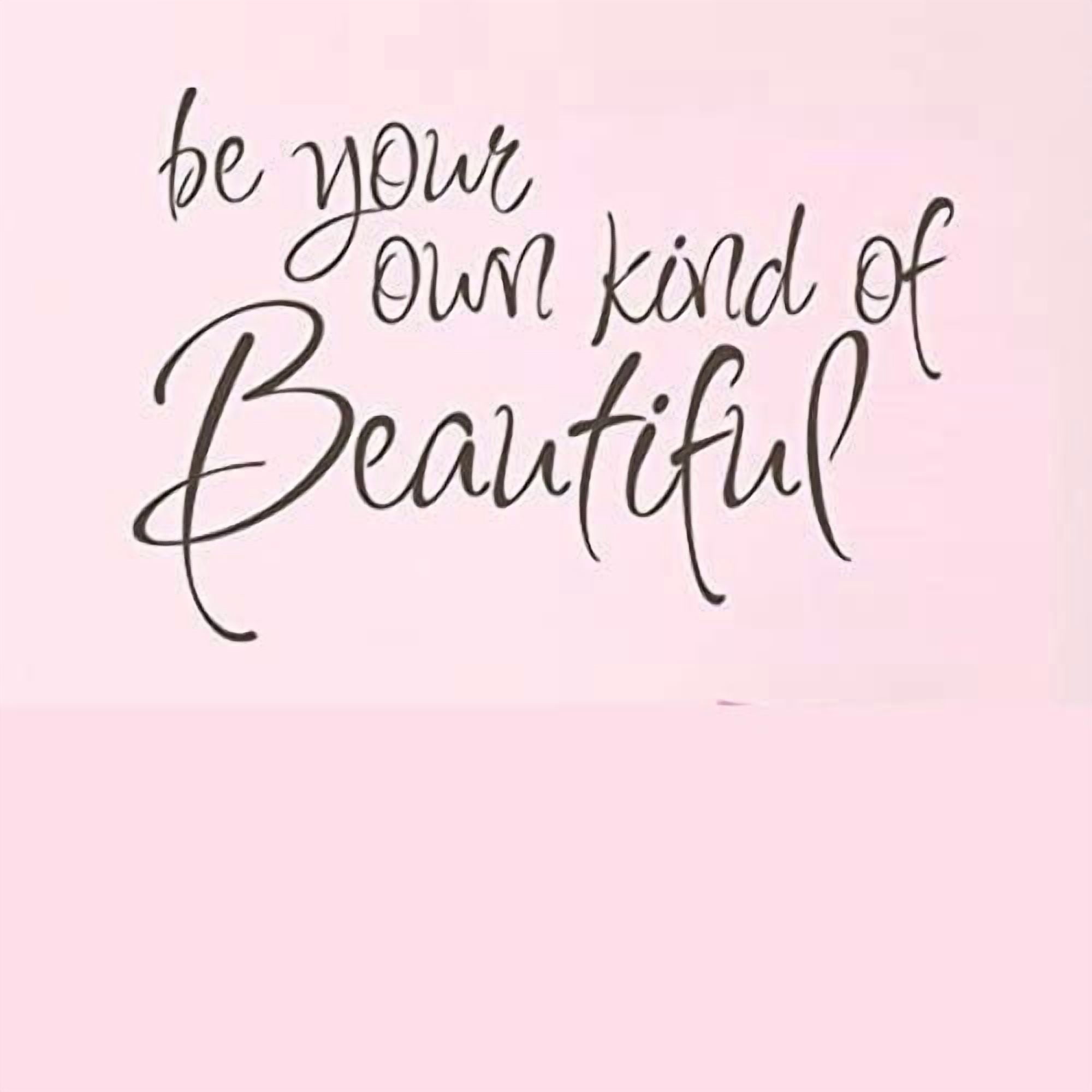 Own Kind of Beautiful Vinyl Girly Wall Decal Inspirational Wall Quote Beautiful Girl Wall Sticker Wall Graphic Girl's Room Art Decoration Black