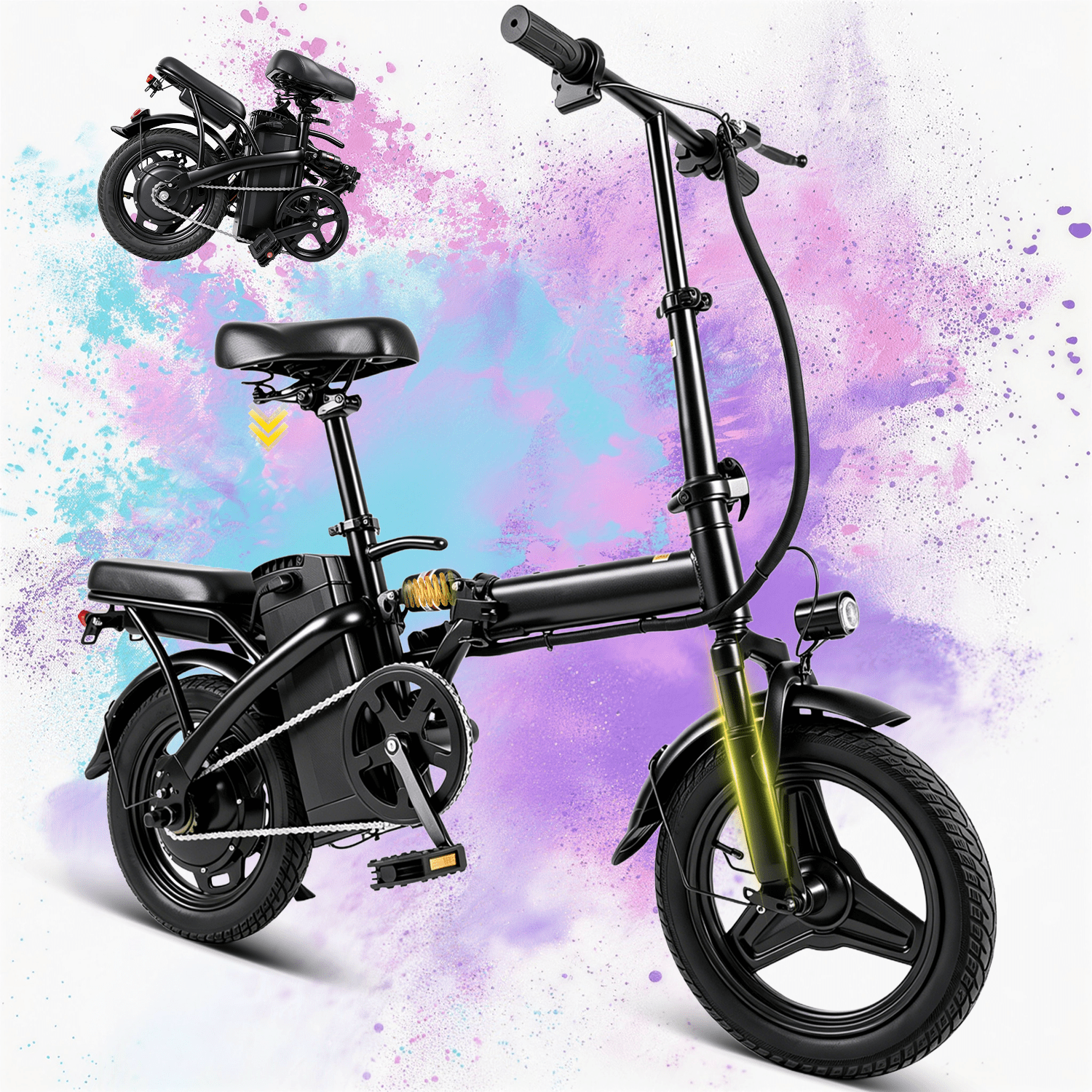 Electric Bike,749W Peak Motor,20MPH,35Miles,Commuter Ebike for Adults,432WH Removable Battery,7-Speed,26" Tires,Full Suspension,Lightweight,UL 2849