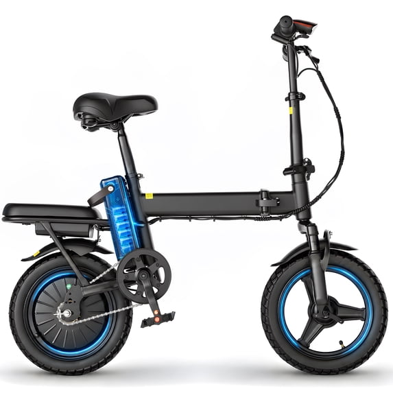 OwnGold Electric Folding Bike for Adults,14" Ebike 500W Peak Motor,20MPH,432Wh Removable Battery,30 Miles Range for City Commuter,UL2849