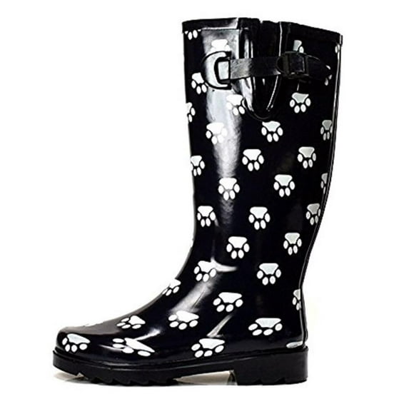 OwnShoe Cute Rain Boots for Women Waterproof Mid-Calf Rubber Rain Shoes Fashion Print Outdoor Rainboots