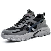 OwnShoe Mens Safety Shoes Composite Toe Work Sneakers Lightweight Non-Slip Industrial Boots