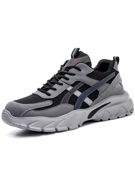 OwnShoe Men's Safety Shoes Composite Toe Work Sneakers Lightweight Non-Slip Industrial Boots