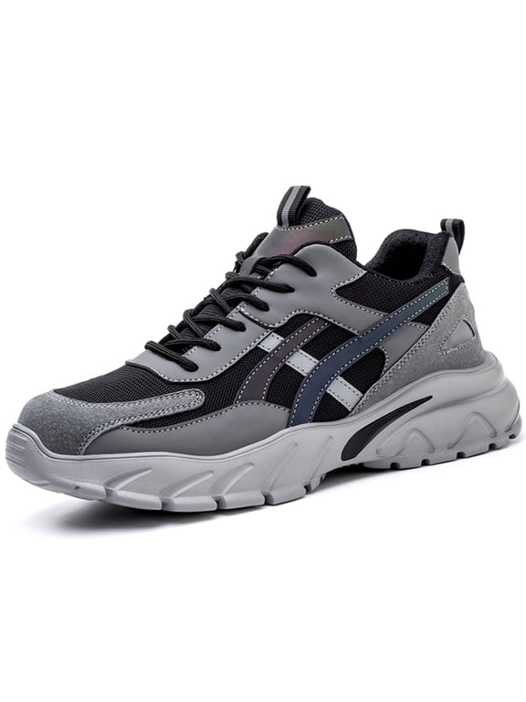 OwnShoe Men's Safety Shoes Composite Toe Work Sneakers Lightweight Non-Slip Industrial Boots