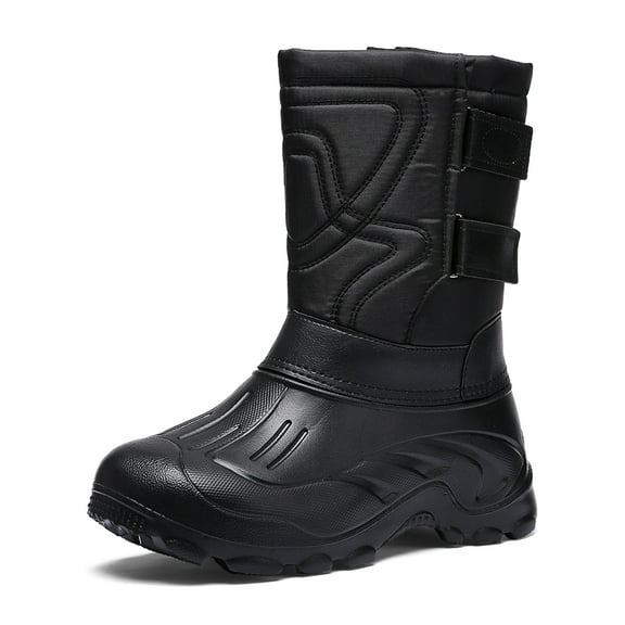 OwnShoe Men's Snow Boot Warm Fur Lined Booties Waterproof Outdoor Shoes