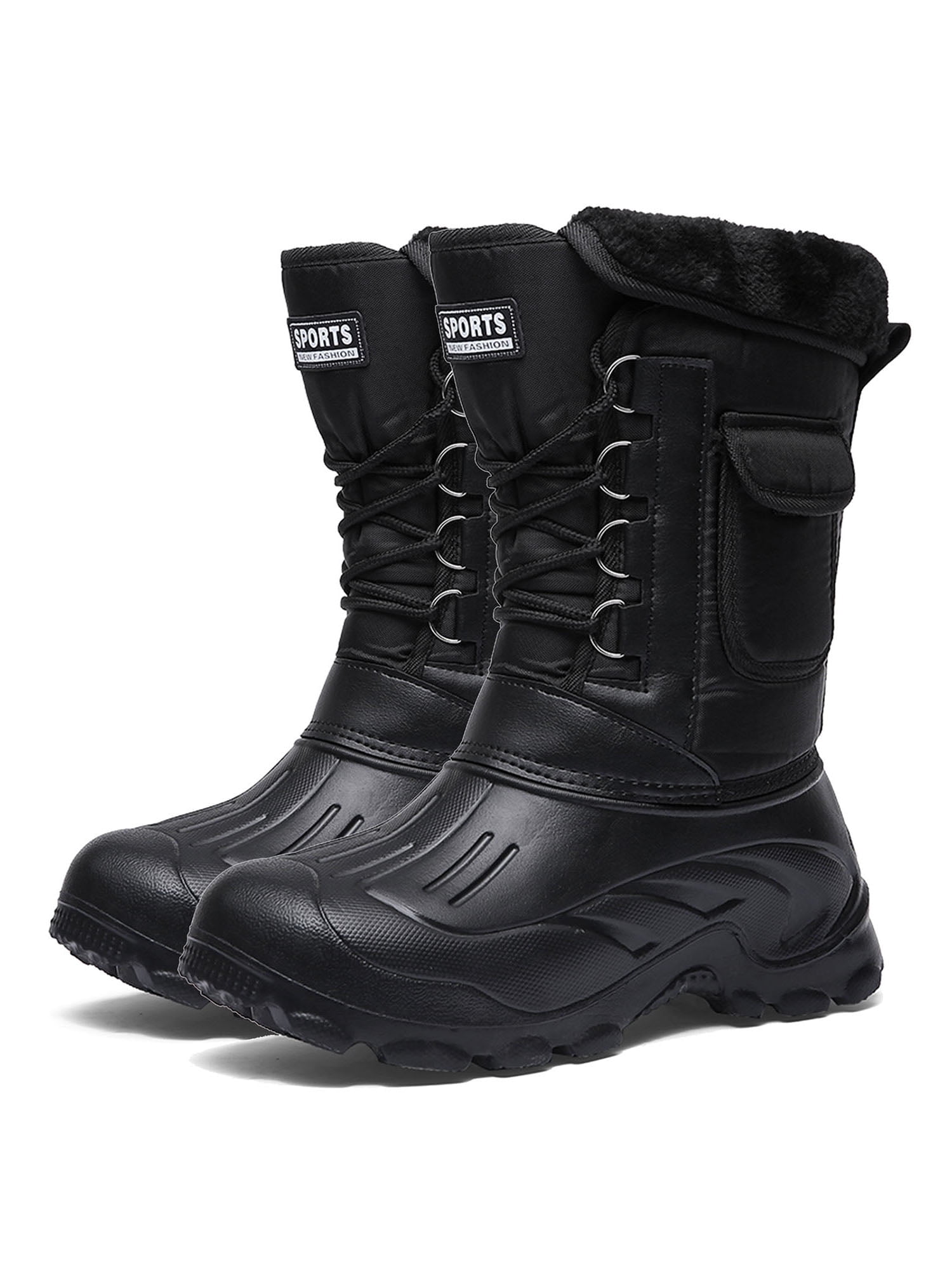 Polar Men\'s Black Rain & Snow Boots - Waterproof Winter Boots Amazon.com | POLAR Mens Thinsulate Fully Lined Waterproof  main image 2