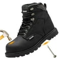 thumbnail image 1 of OwnShoe Men's Steel Toe Work Boots Leather Safety Shoes Non-Slip Industrial Work Shoes Goodyear Constructions Boots, 1 of 6