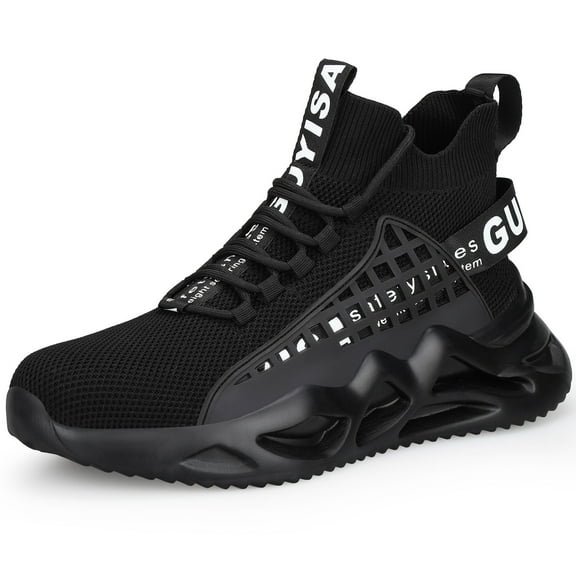 OwnShoe Men's Work Boots Steel Toe Safety Shoes Breathable Non-Slip Industrial Sneakers