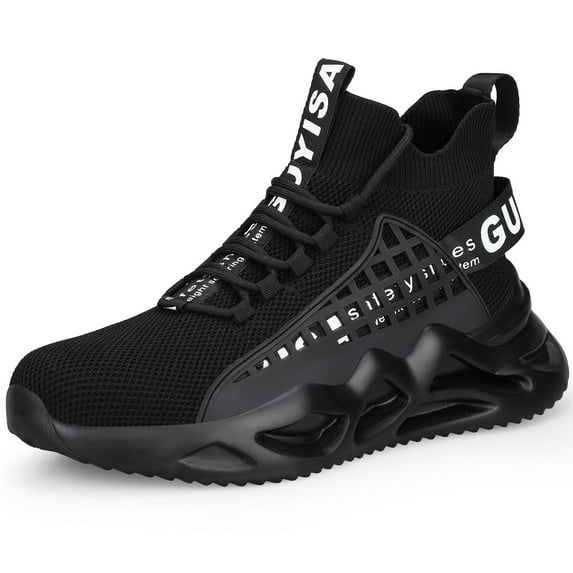 OwnShoe Men's Work Boots Steel Toe Safety Shoes Breathable Non-Slip Industrial Sneakers