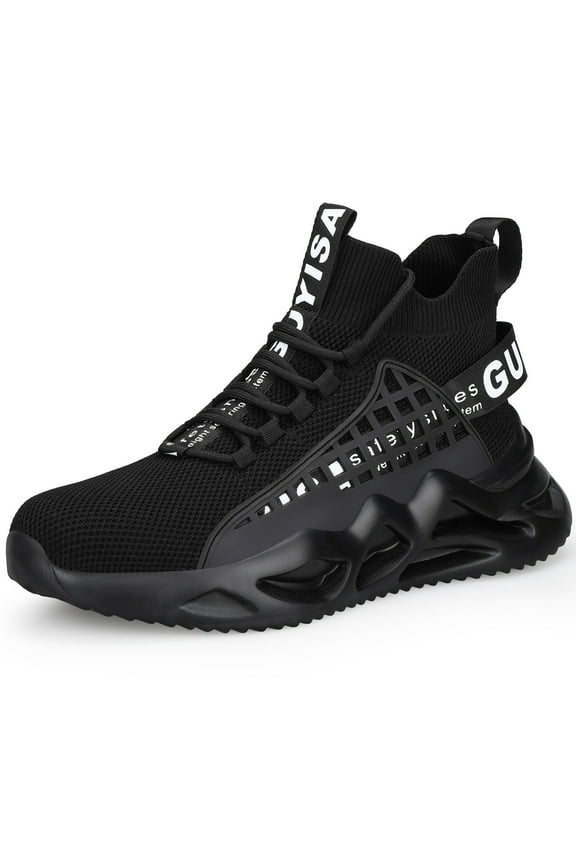 OwnShoe Men's Work Boots Steel Toe Safety Shoes Breathable Non-Slip Industrial Sneakers