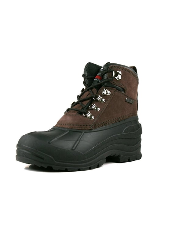 OwnShoe Mens Leather Waterproof Insulated Snow Duck Boots
