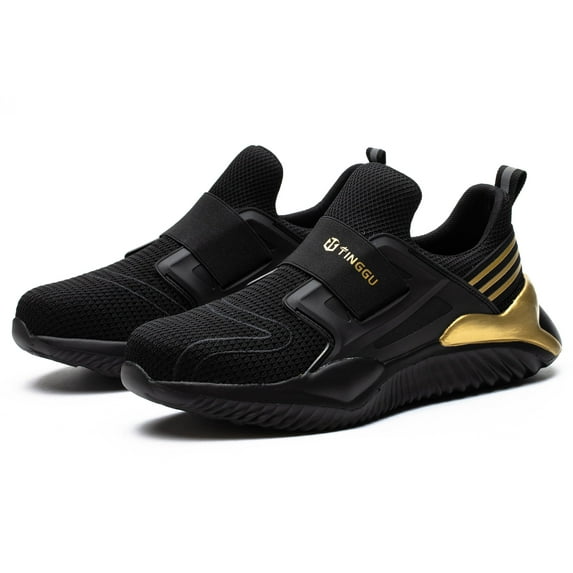 OwnShoe Steel Toe Safety Shoes for Men Women Lightweight Work Sneakers Slip-On Breathable Construction Shoes