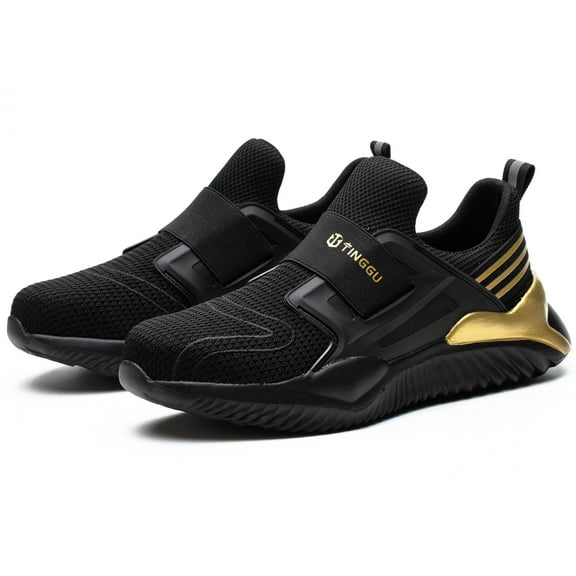 OwnShoe Steel Toe Safety Shoes for Men Women Lightweight Work Sneakers Slip-On Breathable Construction Shoes