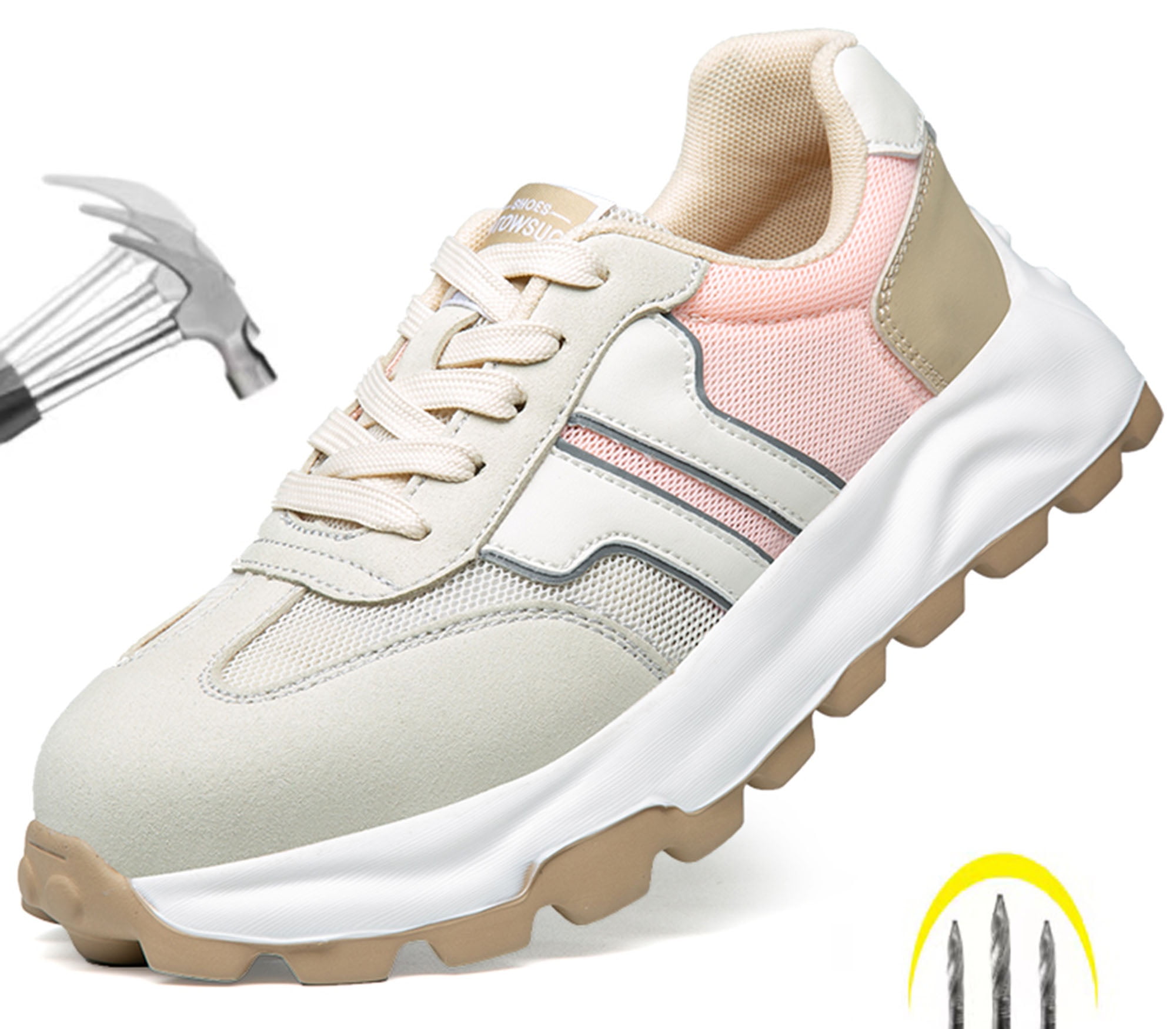 OwnShoe Steel Toe Safety Shoes for Women Lightweight Work Sneakers ...
