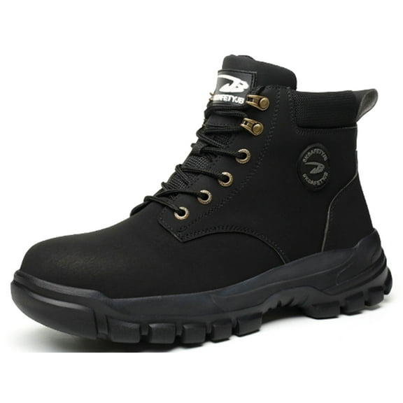 OwnShoe Steel Toe Work Boots for Men Women Leather Safety Shoes Industrial Sneakers for Welding Construction