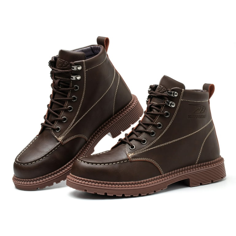 OwnShoe Steel Toe Work Boots for Men Women Waterproof Leather Safety Shoes Lightweight Work Sneakers