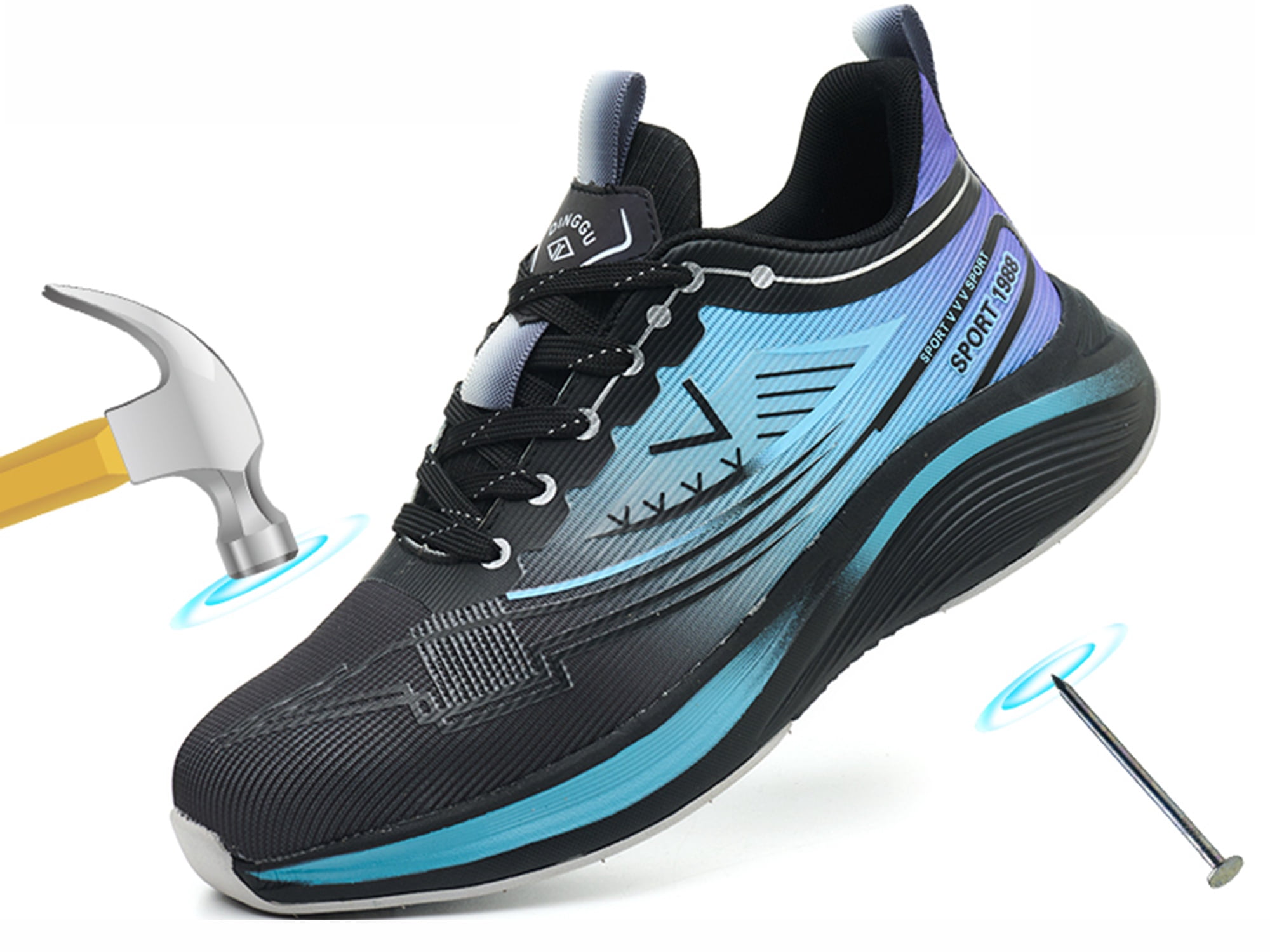 OwnShoe Steel Toe Work Shoes for Men Women Lightweight Safety Shoes ...
