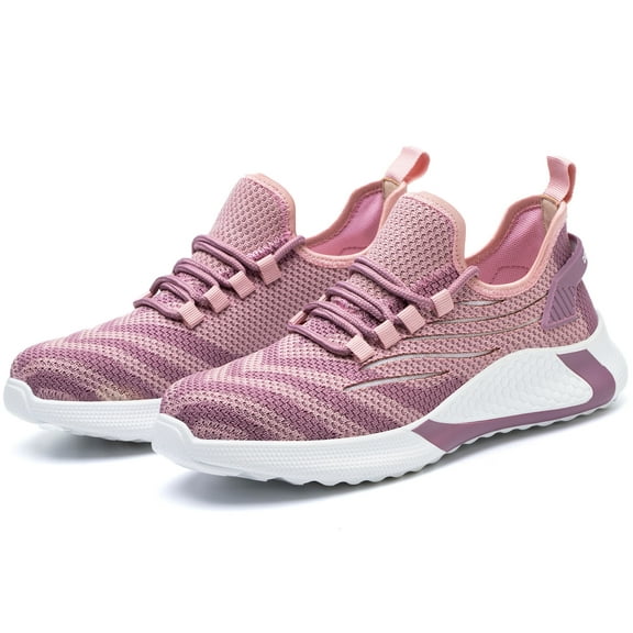 OwnShoe Women’s Steel Toe Work Shoes Lightweight Safety Shoes Industrial Working Sneakers Size 6