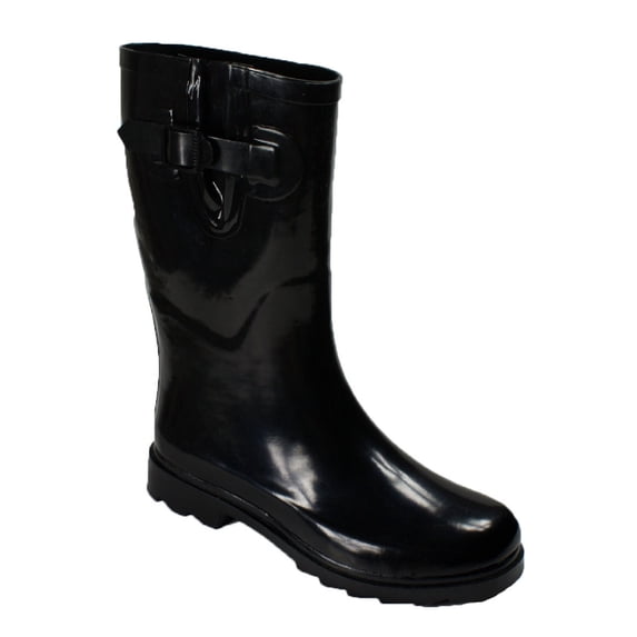 OwnShoe Womens Multiple Styles Rain Snow Winter Flat Rubber Mid Calf Short Rainboot