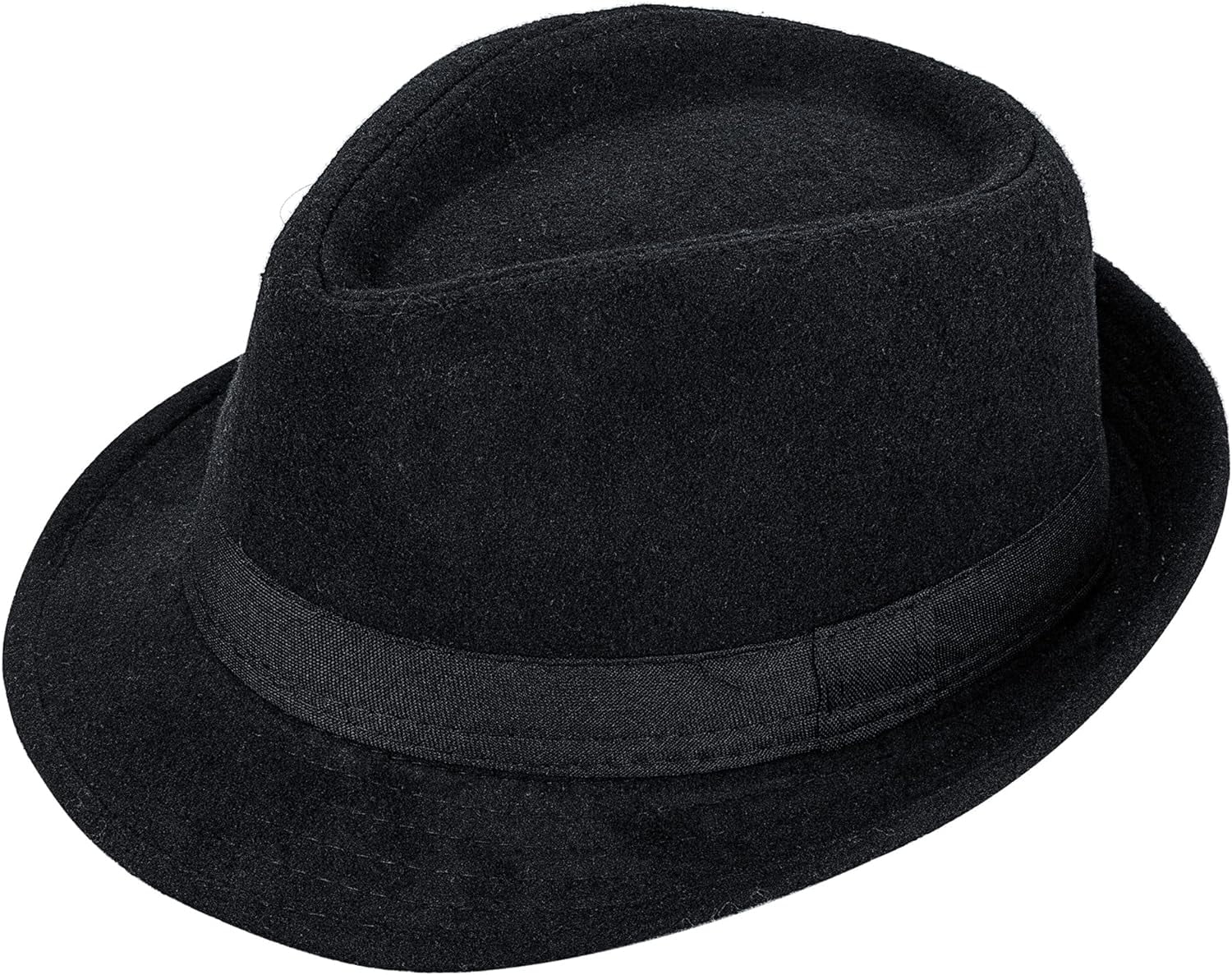 OwnShow Classic Manhattan Trilby Fedora Mens Short Brim Structured Gangster Felt Hat for Unisex Size 7 1 4 Walmart