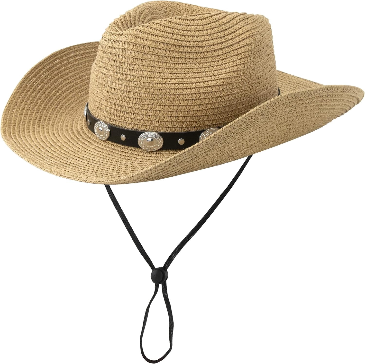 OwnShow Straw Cowboy Hat for Women Men Western Sun Hat Wide  display picture 1