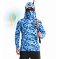 thumbnail image 1 of OwnShow Sunscreen Rash Guard Fishing Shirt for Men Quick-Dry UPF 50 Sun Protection Coat Lure Hooded Mask for Fishing Clothing, 1 of 8