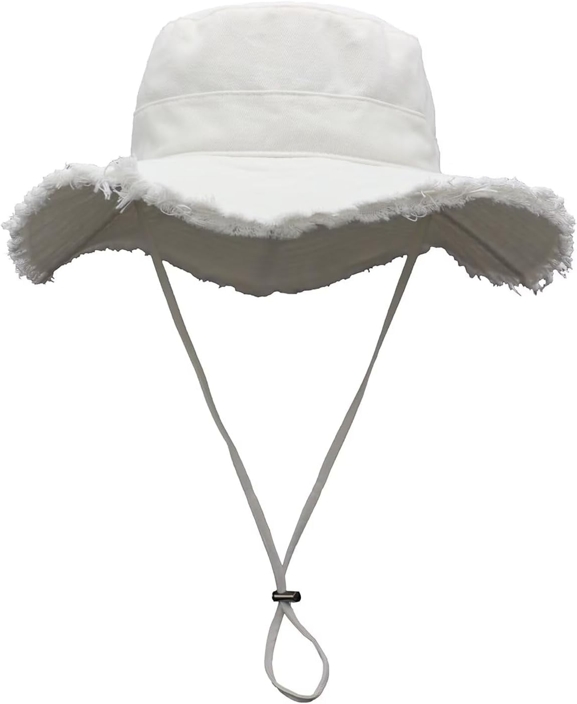 OwnShow Womens UPF50+ Cotton Wide Brim Sun Hat with Strap 