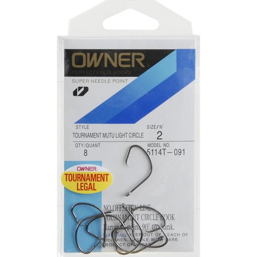 Owner 5114T-091 Tournament Mutu light 8 per Pack Size 2 Fishing Hook