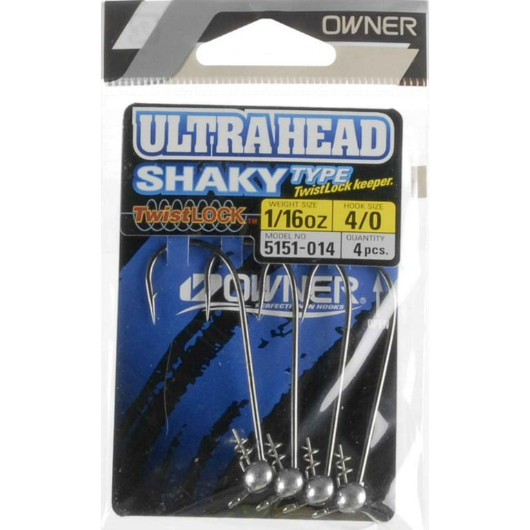 Owner 5151-014 Ultrahead Shaky Jighead 1/16 oz 4/0 Hook Black