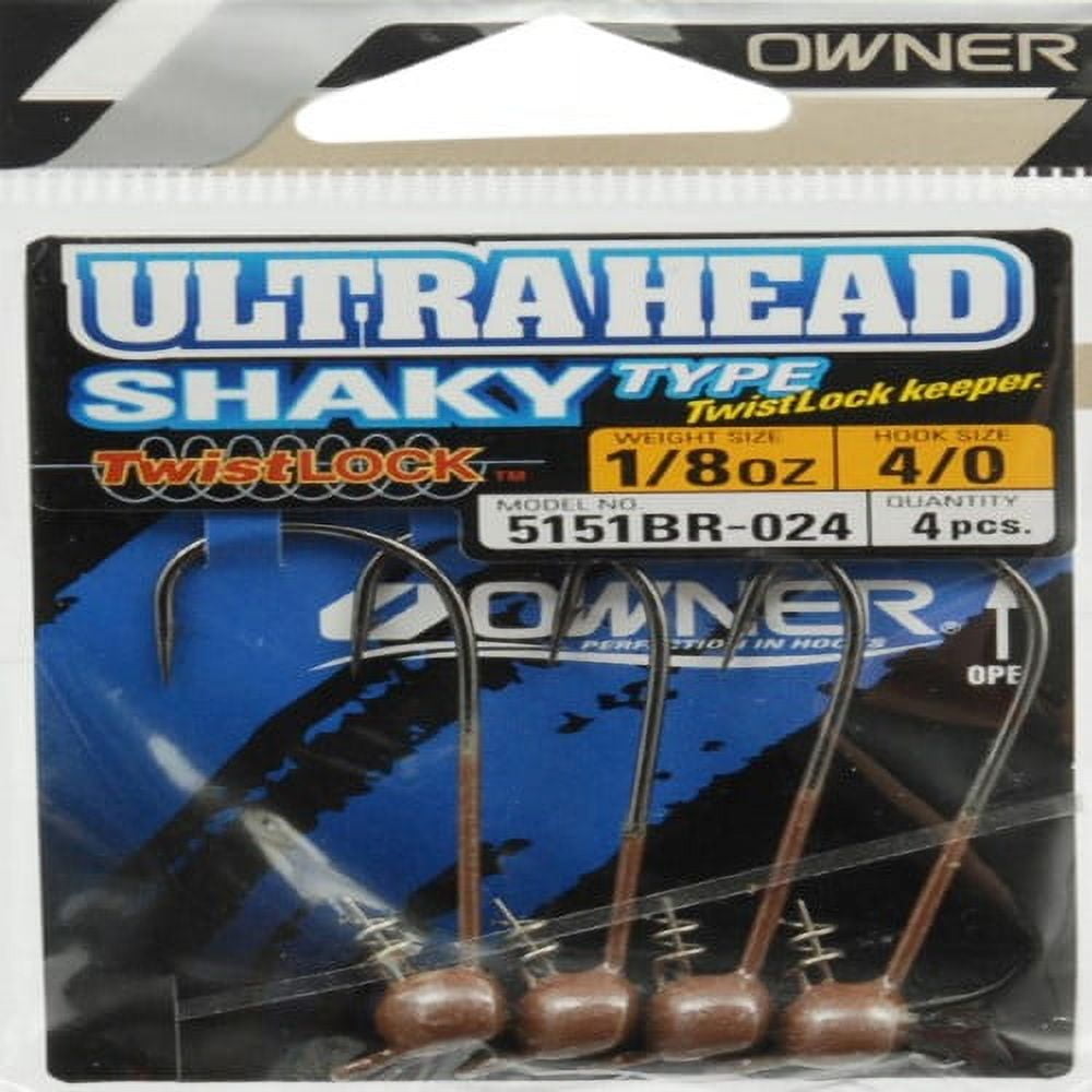 Owner Ultrahead Shaky Type Hook – Brown, CPS Twist Lock For Finesse Soft Plastic Baits - View #12