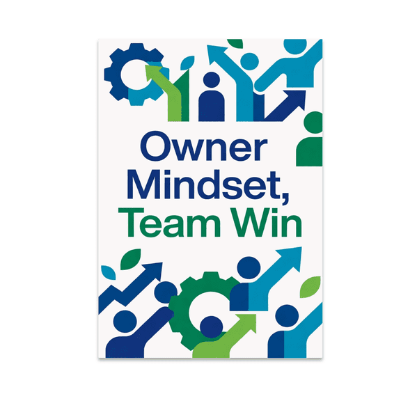 Owner Mindset Team Win Wall Art - Office Decor Enthusiast - 13x19 Poster Print