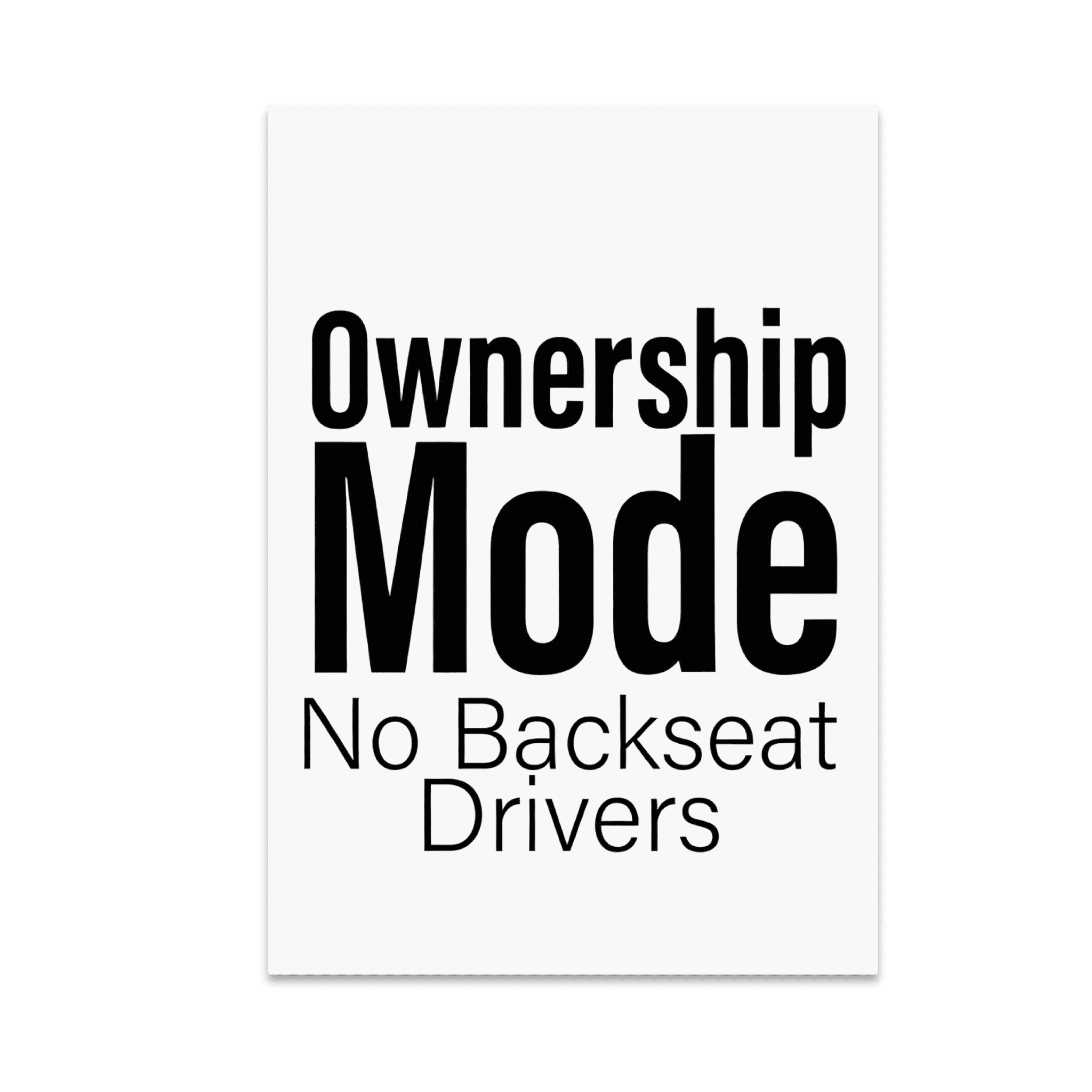 Ownership Mode No Backseat Drivers - Accountability Enthusiast - 13x19 ...