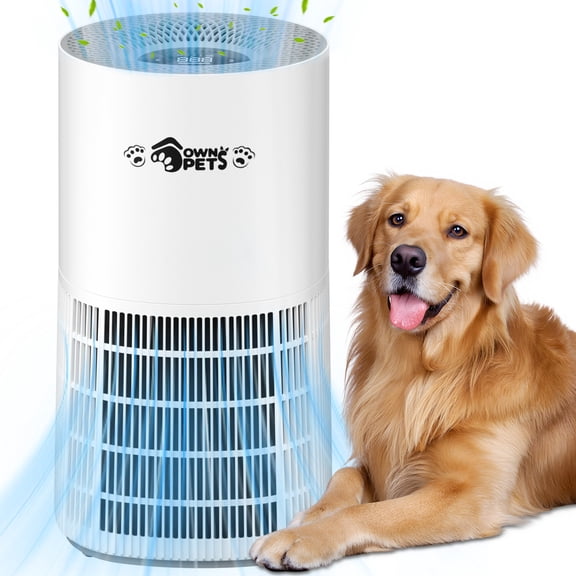 Ownpets Pet Air Purifier for Large Room up to 2620 ft², H13 HEPA Washable Filter for Pet Odor Hair Dander Pollen, Quiet Air Cleaner with Air Quality Monitor