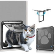 Ownpets Pet Lockable Flap Screen Doors, Magnetic Locking Sliding Square Plastic Dog Cat Small Gate