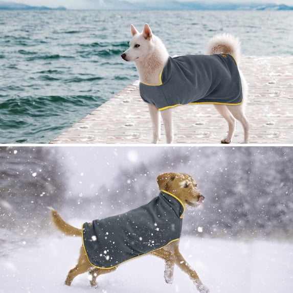 Ownpets XL Size Winter Warm Dog Jacket Vest, Adjustable Snow Cold Dog Coat Pet Jacket with Magic Tapes, Cold Winter Jacket for Small Dog Breeds - Grey