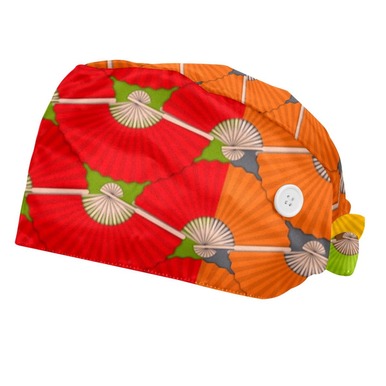 Shutiall Bouffant Working Cap With Sweatband - Adjustable Tie Back, Floral Print, For Women & Men
