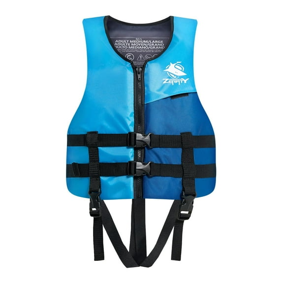 Owntop Adult Life Vest and Jacket,Swim Vest Swim Jacket for Kayak,Swimming Training,Boating Watersports,Super-Thin Lightweight,Comfortable Crotch Strap,Easy-to-spot Colors,Blue