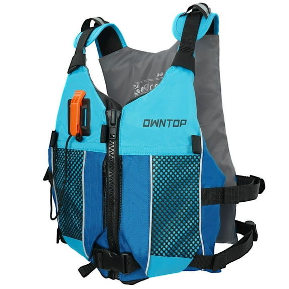 Owntop Life Jacket for Adult,Swim Vest for Men Women,Adults Life Jackets Dual Mesh Pockets Attached Whistle Buoyancy Aid for Fishing, Paddleboard, Kayaking, Boating