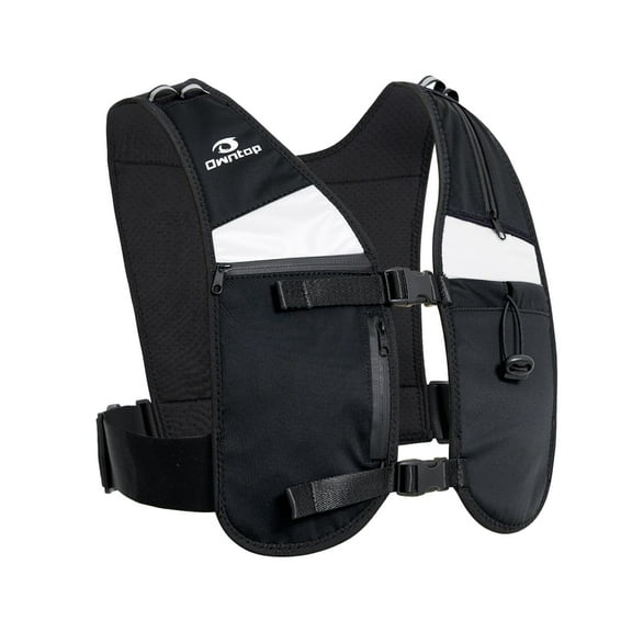 Fegat Hydration Vest Backpack, Running Vest, Lightweight Reflective Hydration Pack with 6 Pockets, Breathable Training Chest Bottle Phone Holder Adjustable for Cycling Hiking Running